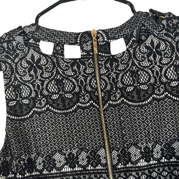 Eliza J Black Floral Lattice Sleeveless Formal Sheath Dress Women Sz 10 - Picture 10 of 12